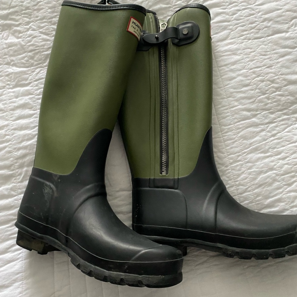 Rag & Bone Green and Black Tall Rain Boots
